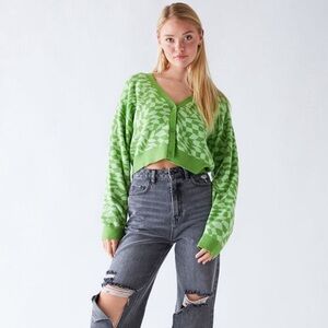 NWOT Pacsun Cropped Green Checkered Sweater!